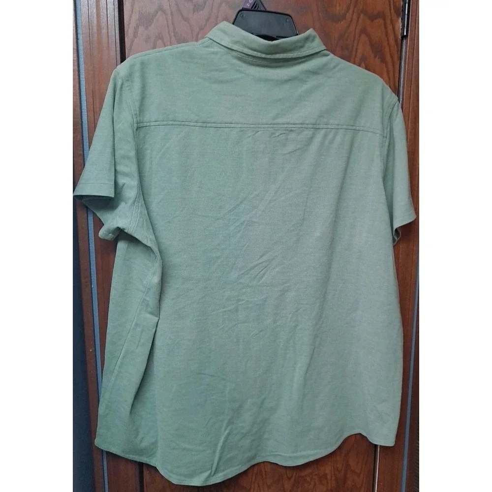 GEORGE Knit Button Down Collared Men's Shirt Size 2XL 50-52 Faded Spruce‎